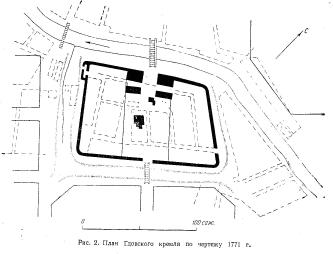 Ансамбль Гдовского Кремля. 1431 г. План крепости 1771 г.