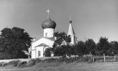 Церковь Михаила Архангела. 1462 г. Вид с северо-востока. Фото В.Лебедевой.   1973 г.  д.Кобылье Городище, Самолвовская волость, Гдовский р-он.