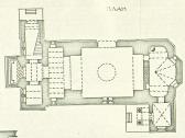 Церковь Косьмы и Дамиана. 1912 г. План церкви. Обмер Скобельцыных. 1978 г.  д.Гвоздно, Первомайская волость, Гдовский р-он.