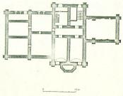 Усадьба Корвин-Круковских. XIX в. Помещичий дом. План подвала.  Обмер Михайлова С.П. 1978 г.  д.Полибино, Борковская волость, Великолукский р-он.