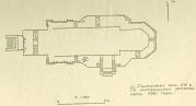 Погост Пошивкино. Реконструкция плана церкви Одигитрии по результатаи раскопок 1981 г.  Куньинский р-он.