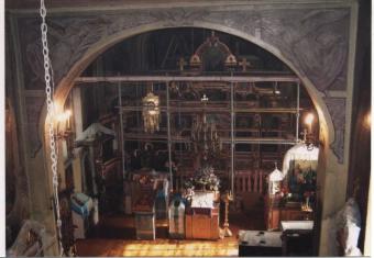 Фрагмент интерьера. Вид храма с хоров.